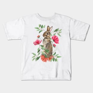 Bunny with flowers Kids T-Shirt